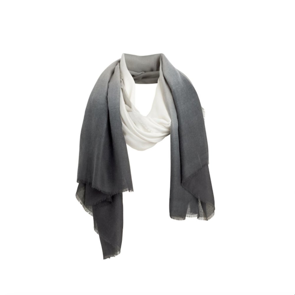 CUSHNIE GREY HORIZON OMBRE OVERSIZED SCARF 45" X 75" BRAND NEW IN PACKAGE - Picture 2 of 10